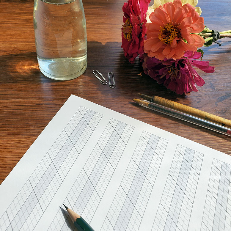 Printable 4mm Copperplate Practice Guidesheet Crossroads